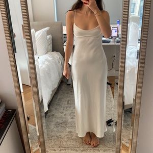 Zara Satin Effect Cut Out Dress. White